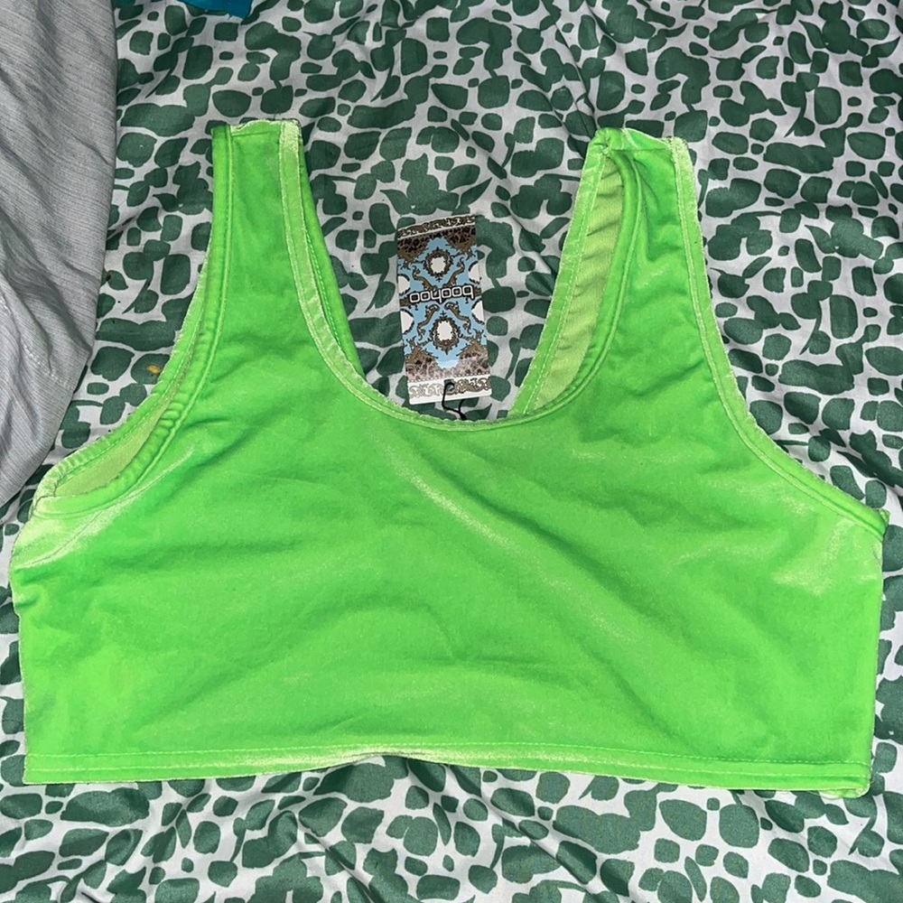 Boohoo velour bathing suit top